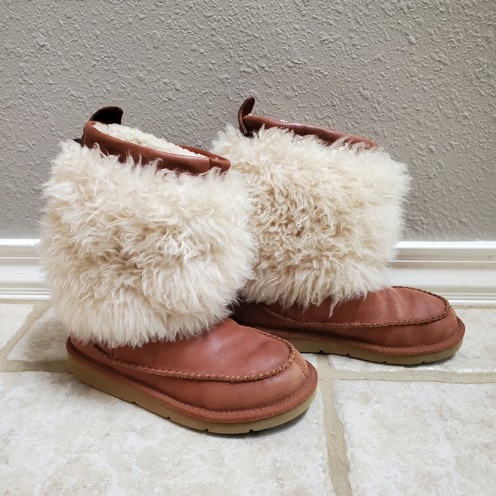 UGG Premium Leather Shearling Boots Size 5 - Picture 6 of 9